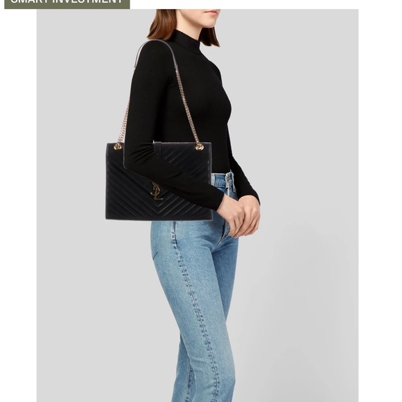 YSL CLASSIC LARGE MONOGRAM ENVELOPE BAG - Picture 2 of 15